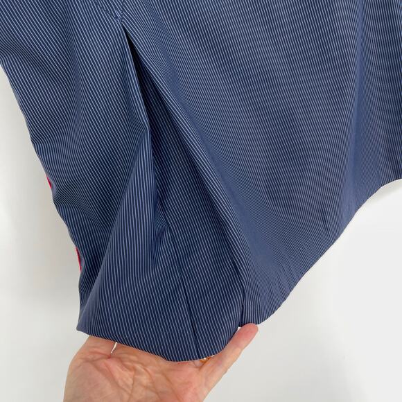 Nike Golf Navy Skirt Women Sz 8 Pinstripe A-Line Pleats Zip Pockets Liner Shorts - Picture 3 of 11